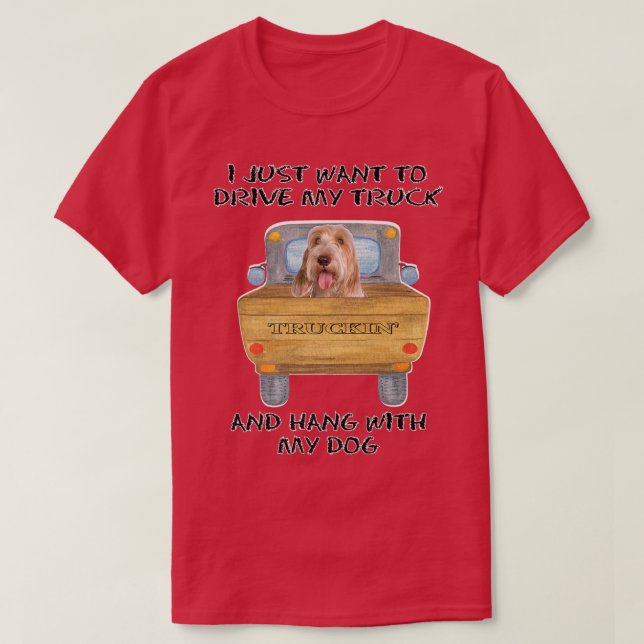 T-shirt Truck Driving Dog Petits Bassets Griffons Vendeen  (Design devant)
