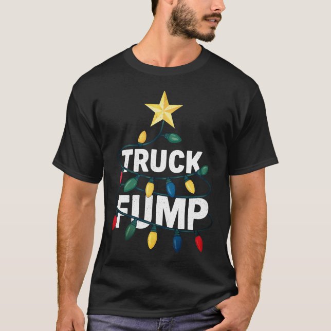 T-shirt Truck Fump Minimal Art Xmas Lights And Star (Devant)