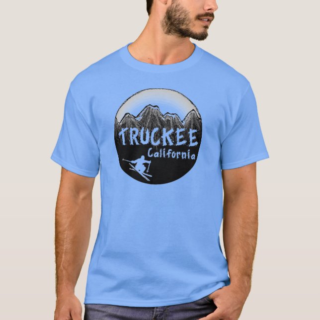 T-shirt Truckee California artistique skier (Devant)