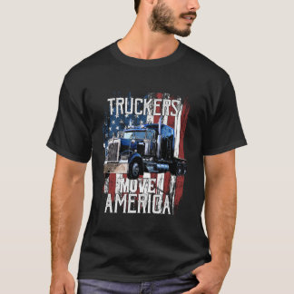 T-shirt Trucker American Flag Truck Driver Cadeau