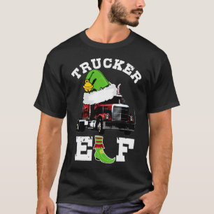 T-shirt Trucker Cadeaux Christmas Elf 18 Wheel Tractor Tra