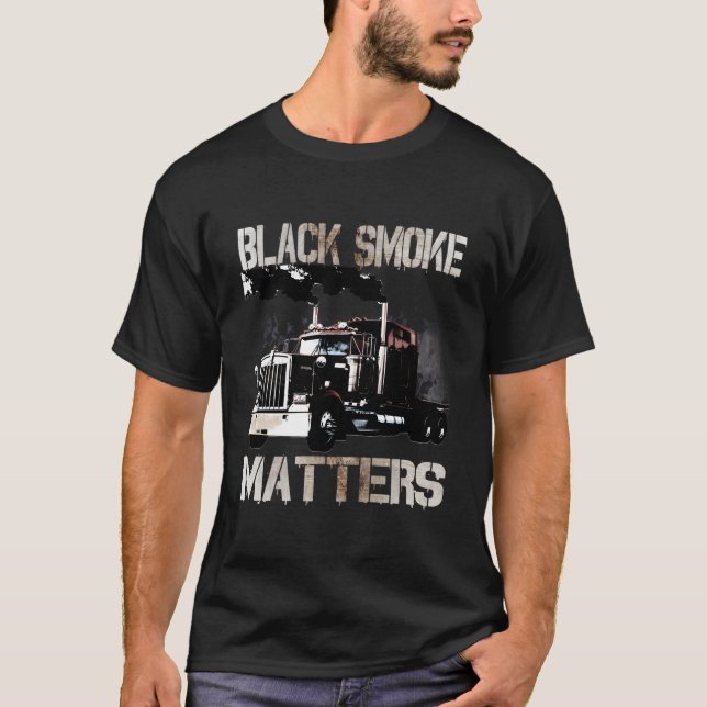 T-shirt Trucker Cadeaux Tracteur Tracteur 18 Wheeler Smoke (Devant)