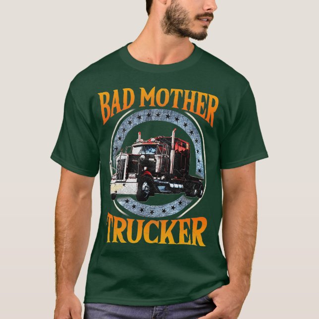 T-shirt Trucker Cadeaux Tracteur Trailer Truck 18 Wheeler (Devant)