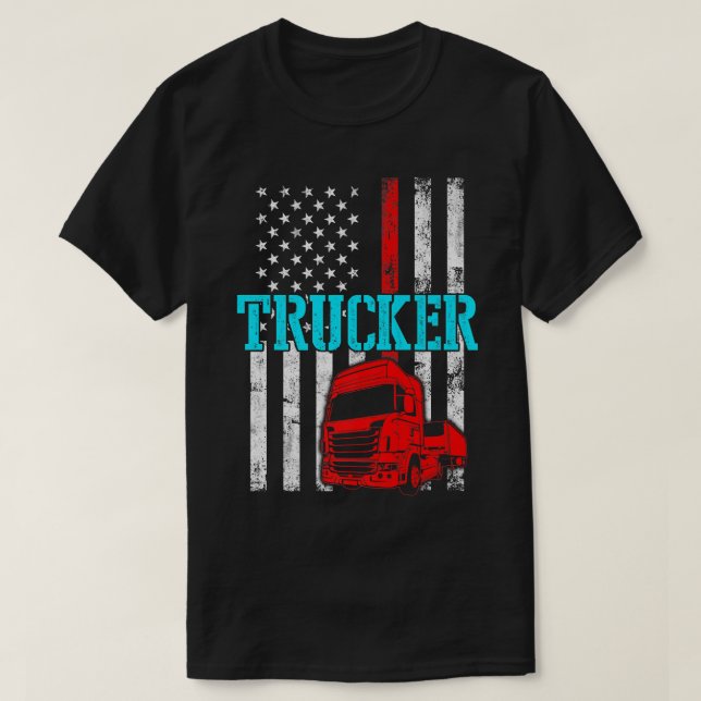 T-shirt Trucker Funny Truck Driver 2973 (Design devant)