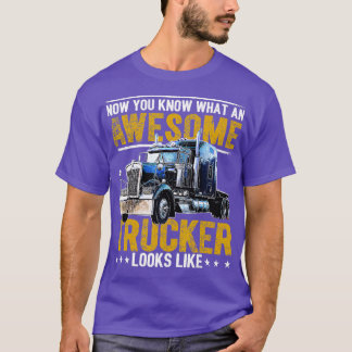 T-shirt Trucker génial Big Rig Semi-Trailer Conducteur de 