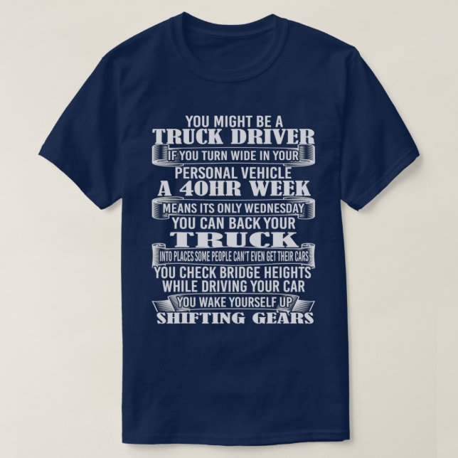 T-shirt Trucker Gift Ideas For Truck Drivers (Design devant)