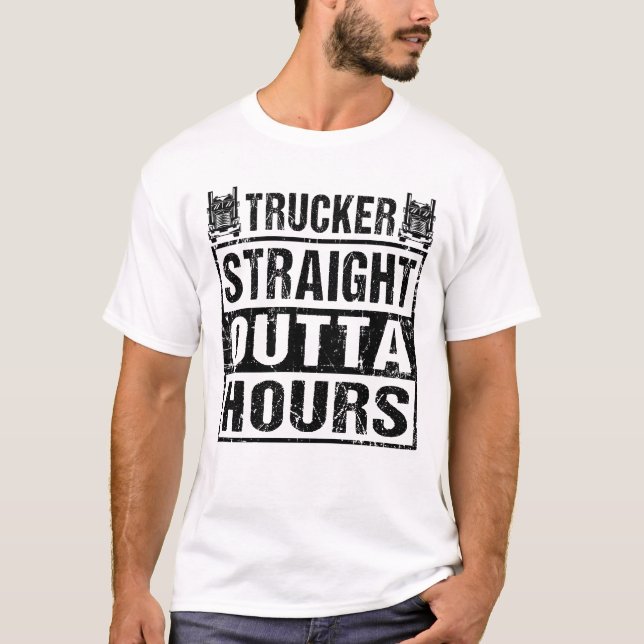 T-shirt Trucker Juste En Dehors Heures Drôle Conducteur De (Devant)