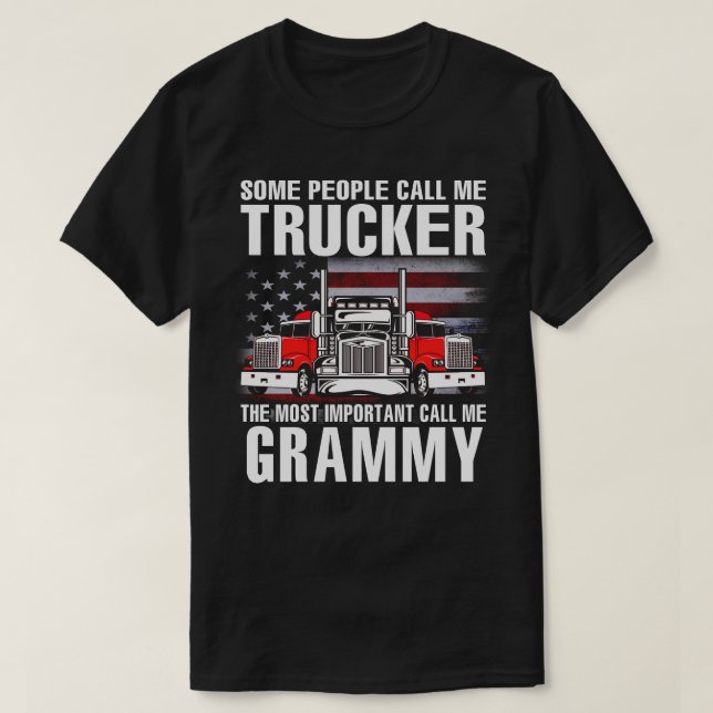 T-shirt Trucker Le Plus Important Call Me GRAMMMY US Drape (Design devant)