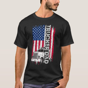 T-shirt Trucker Papa Chemise American Drapeau Fête des pèr