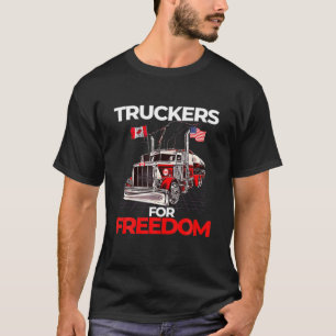 T-shirt Trucker Pour Liberté Canada Freedom Convoy 2022 Ca