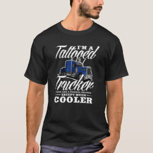 T-shirt Trucker Tattooé Mens Comme Trucker Normal Big Rig