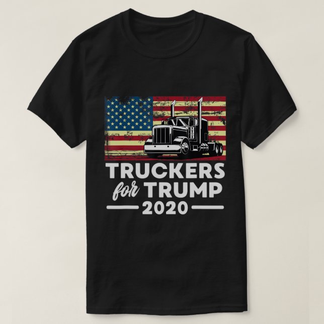 T-shirt Truckers Pour Trump 2020 Pro-Trump Truck Drivers A (Design devant)