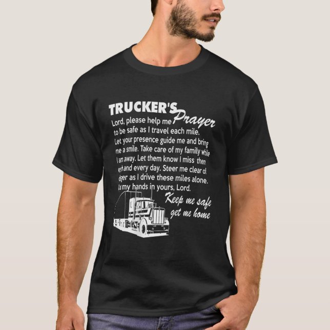 T-shirt Truckers Prière Camion Conducteur cadeau pour les  (Devant)
