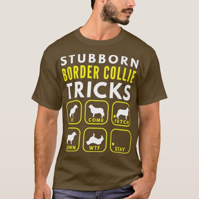 T-shirt Trucs de collie à la frontière têtus - Entraînemen (Devant)