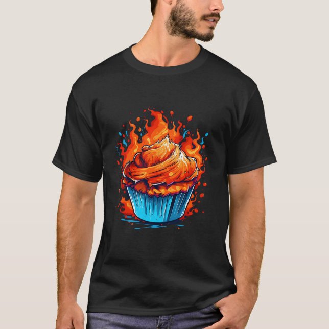 T-shirt Trucs pour muffins pour flammes de cuisson (Devant)