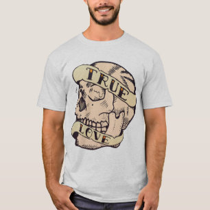 T-shirt true love banderole citation tete de mort crane ol