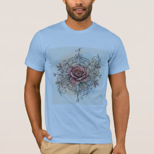 T-shirt True North Bliss Rose Compass Tattoo Tee