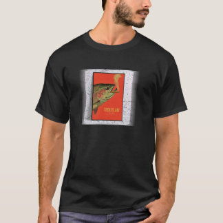 T-shirt Truite arc-en-ciel fumage, pêche à la mouche