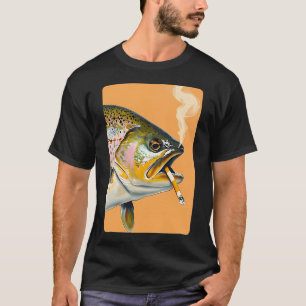 T-shirt Truite arc-en-ciel fumée — Illustration d'art pop