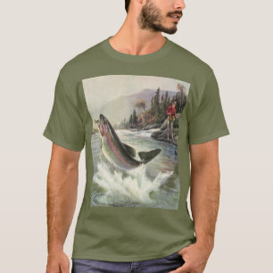 T-shirt Truite arc-en-ciel, pêcheur de poissons vintage pê