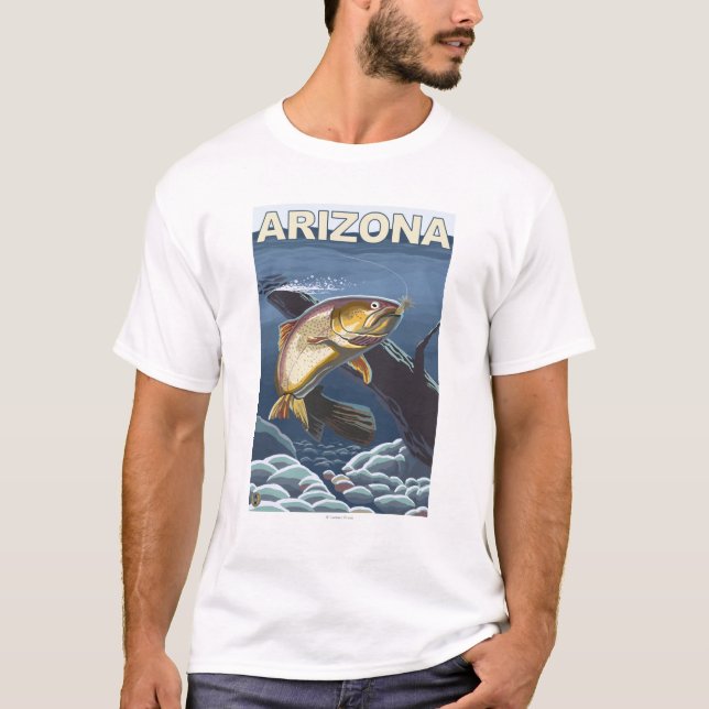 T-shirt Truite impitoyable FishingArizona (Devant)