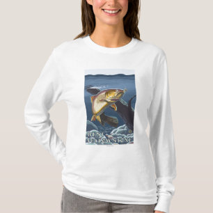 T-shirt Truite pêchant la section transversale -