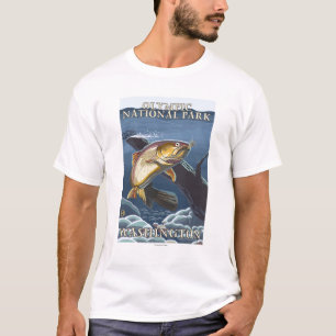 T-shirt Truite pêchant la section transversale 4
