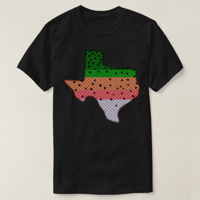 T-shirt Truite Pêche truite arc-en-ciel Motif Texas State  (Design devant)