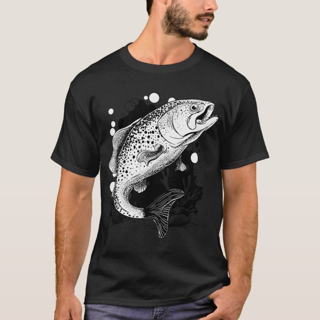 T-shirt truite qui saute (Devant)