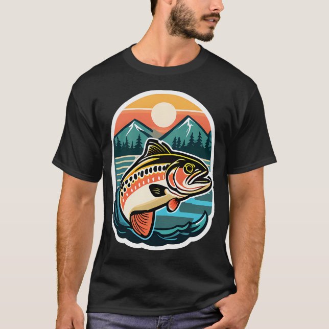 T-shirt Truite Rétro (Devant)