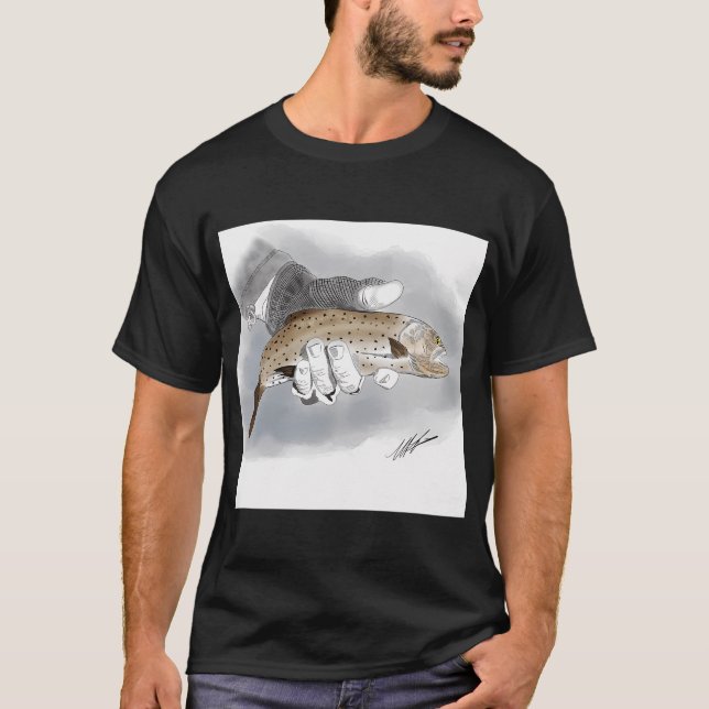 T-shirt Truite tachetée dans un gant (Devant)