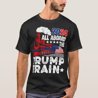 T-shirt Trump 2024 À Bord Du Trump Train Américain