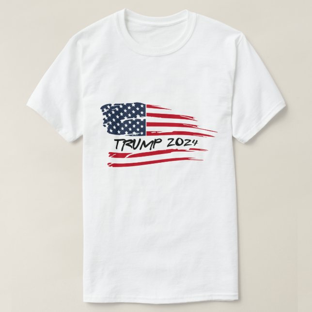 T-shirt Trump 2024 - Drapeau américain (Design devant)