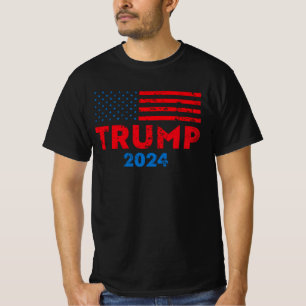 T-shirt Trump 2024 drapeau américain pro-trump