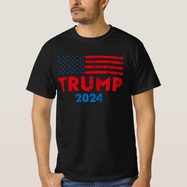 T-shirt Trump 2024 drapeau américain pro-trump (Devant)