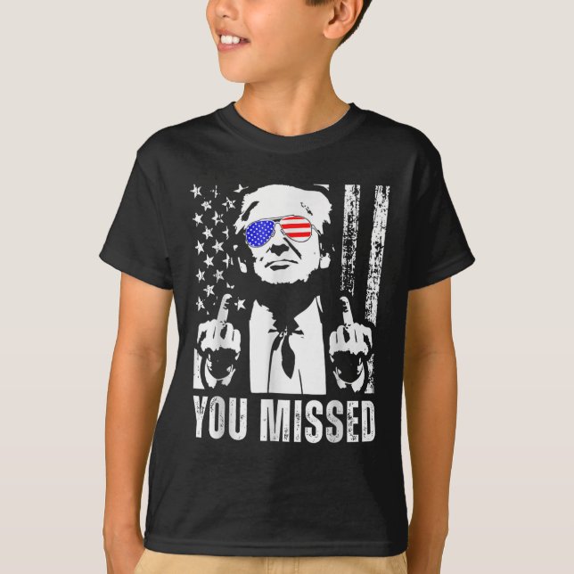 T-shirt Trump 2024, Drapeau américain, vous avez manqué dr (Devant)
