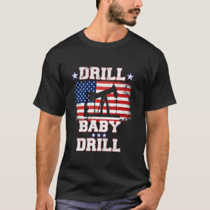 T-shirt Trump 2024 Drill Baby Drill US Drapeau Républicain