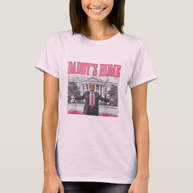 T-shirt Trump 2024 Election Daddy's Home Pink (Devant)