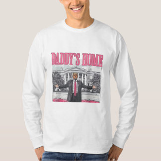 T-shirt Trump 2024 Élection Papa est à la maison Rose