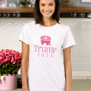 T-shirt Trump 2024 Eléphant rose mignon