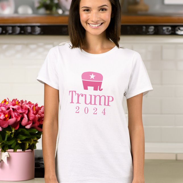 T-shirt Trump 2024 Eléphant rose mignon (trump 2024 shirts and gifts for women)