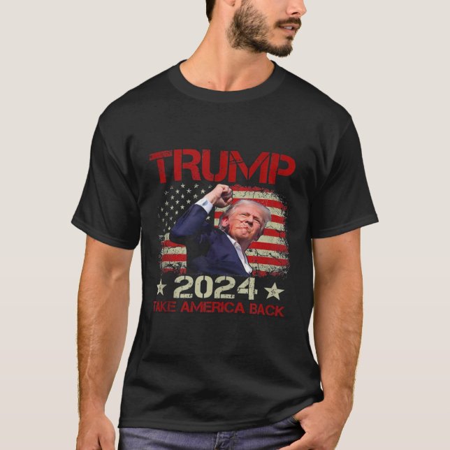 T-shirt Trump 2024 et l'Amérique de nouveau (Devant)
