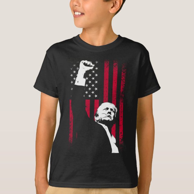 T-shirt Trump 2024 - Fist Fight For America - Inaugure Du  (Devant)