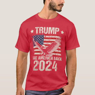 T-shirt Trump 2024 flag take America back men women Trump