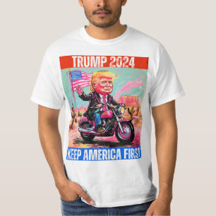 T-SHIRT TRUMP 2024 GARDER L'AMÉRIQUE EN PREMIER
