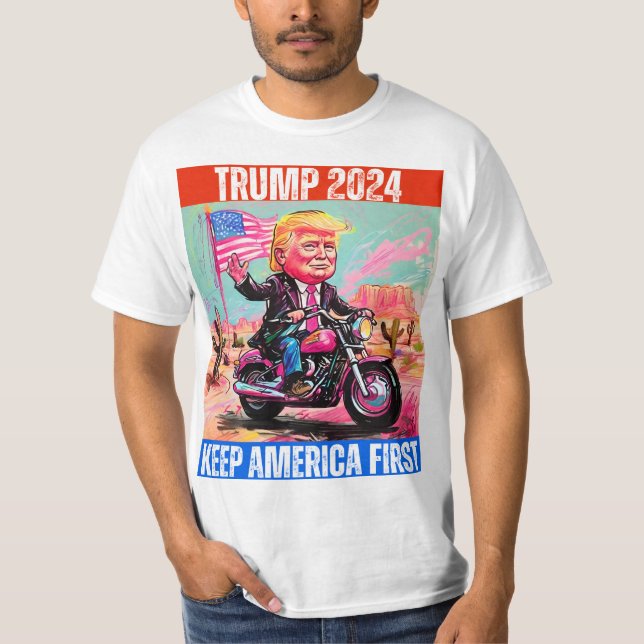 T-SHIRT TRUMP 2024 GARDER L'AMÉRIQUE EN PREMIER (Devant)
