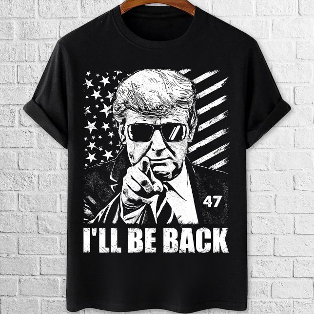 T-shirt Trump 2024 Je serai de retour 47 avec le drapeau a (Créateur téléchargé)