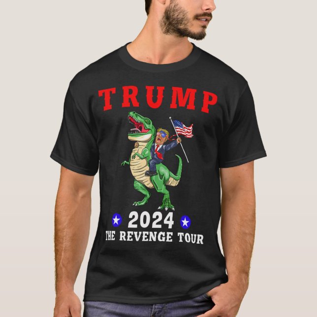 T-shirt Trump 2024 La Revenge Tour Riding Dinosaur (Devant)