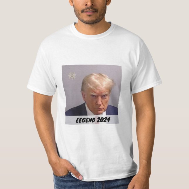 T-shirt Trump 2024 Mugshot Président Légende (Devant)