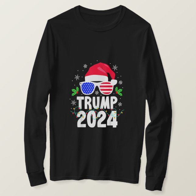T-shirt Trump 2024 Noël Noël Noël Noël Fête (Design devant)